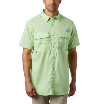 Columbia PFG Half Moon Short Sleeve, Camisa Verdes Claro Para Hombre | 725163-OJN